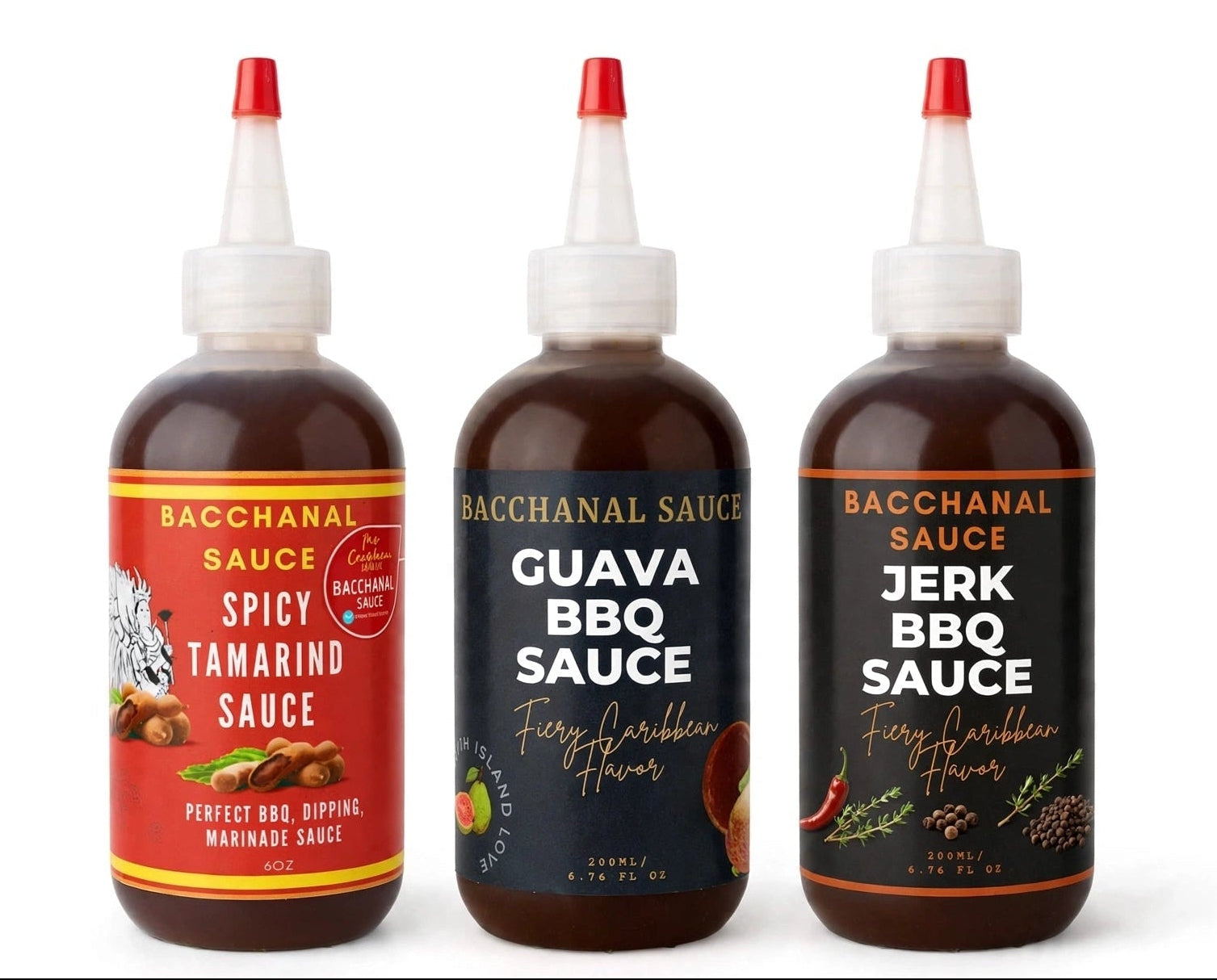 Caribbean Gourmet Cooking Sauce Gift Set | Guava BBQ, Tamarind & Jerk BBQ Sauce | Artisan Sauces