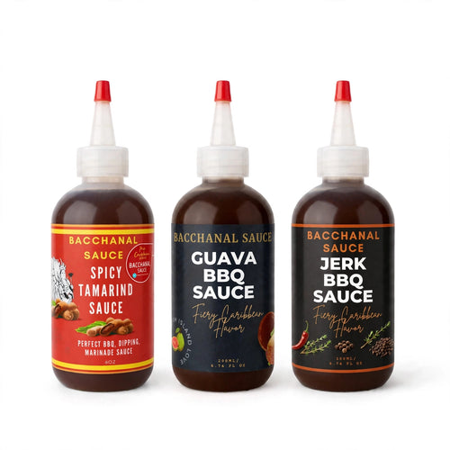 Caribbean Gourmet Cooking Sauce Gift Set | Guava BBQ, Tamarind & Jerk BBQ Sauce | Artisan Sauces