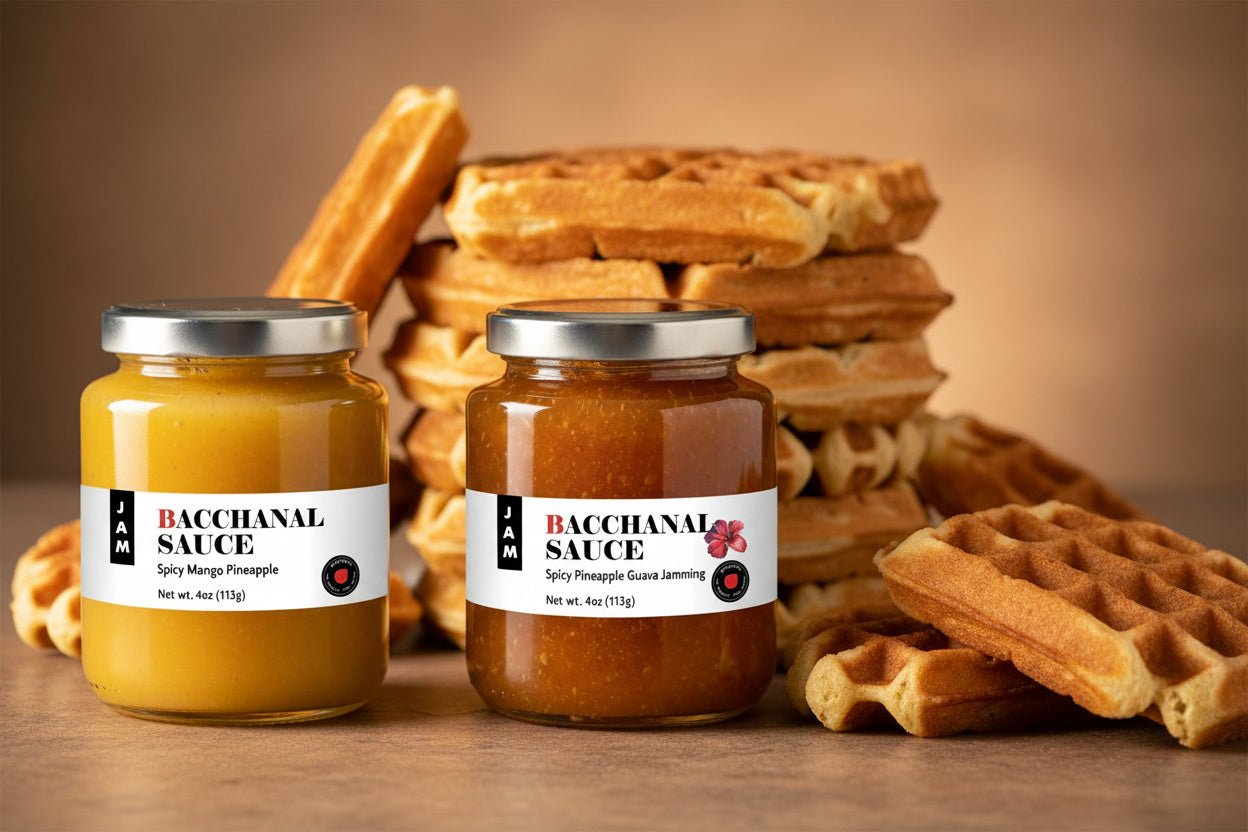 Caribbean Jam Gift Set | Gourmet Spicy Guava, Mango Pineapple, Sorrel Jam Trio | Tropical Fruit Preserves ; Artisan Spread Collection